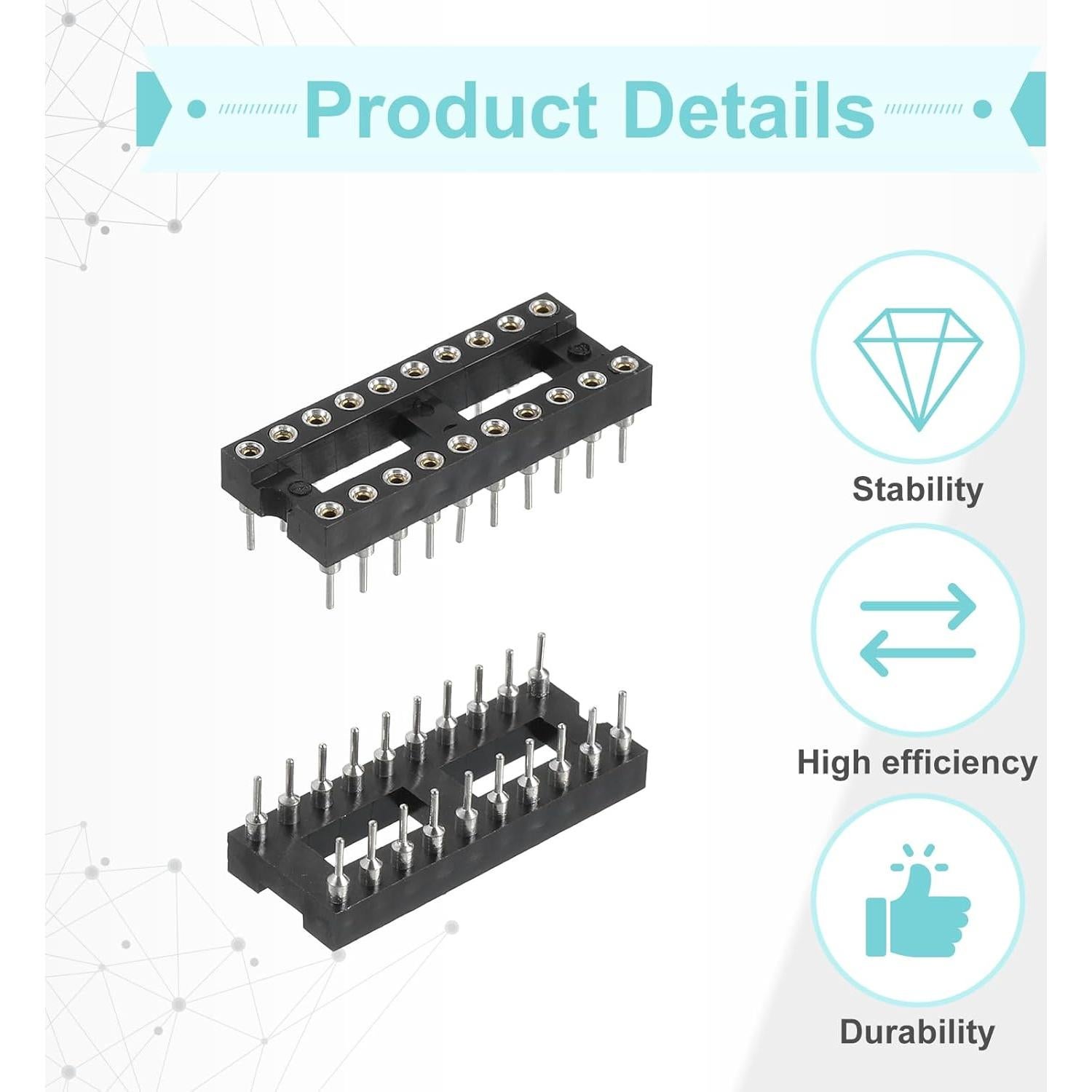 Adaptador de Zócalo DIP IC 24 Pcs MECCANIXITY 2.54mm