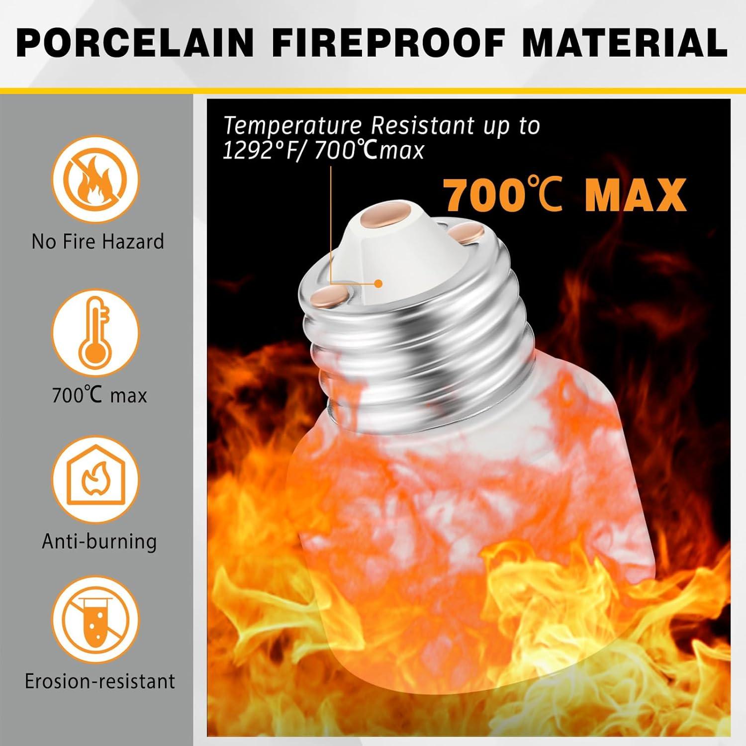 Paquete de 10 Extensores de Socket E26 Cerámica 3 y 5.6 cm