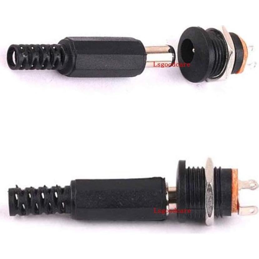 Conectores DC Macho y Hembra 5.5x2.5mm Lsgoodcare - 10 Paquetes