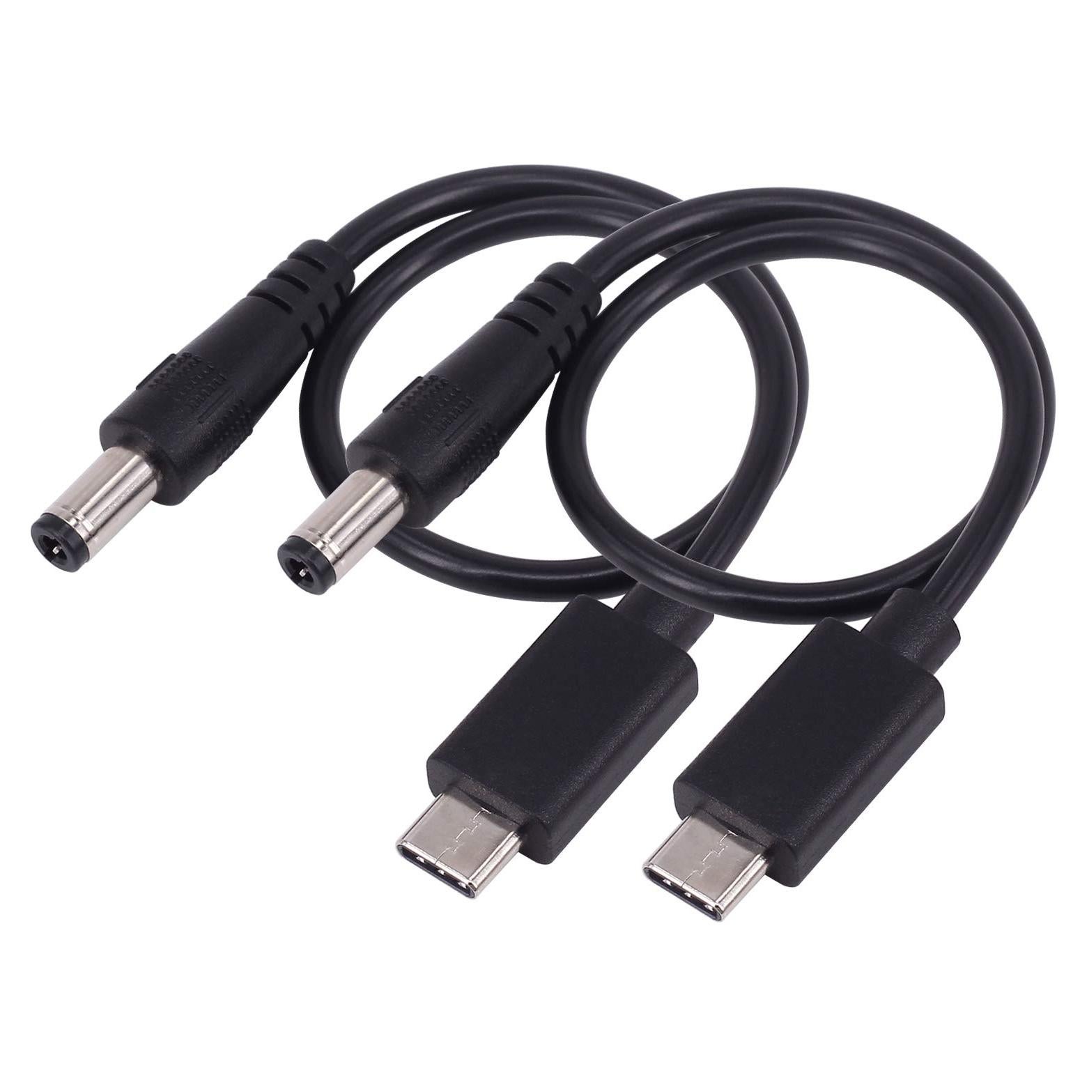 Cable Adaptador USB 3.1 Tipo C a DC 5.5x2.5mm DM 0.25m 2 Pack