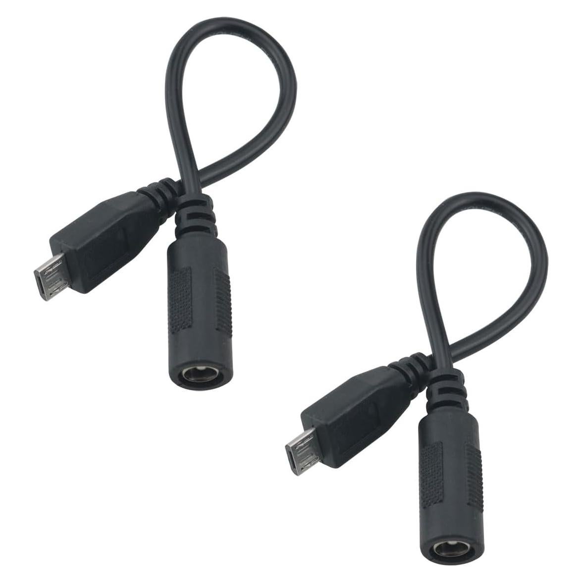 Adaptador Micro USB B a DC 5.5x2.1mm Ruiwaer - 2 Piezas