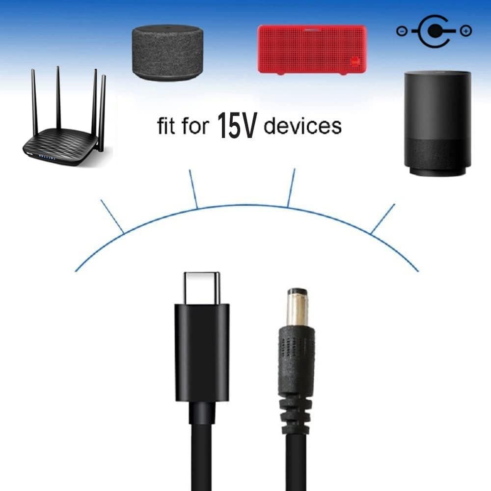Cable USB C a DC 5.5mm x 2.1mm 12V 3A FASTELECTRIC 1m