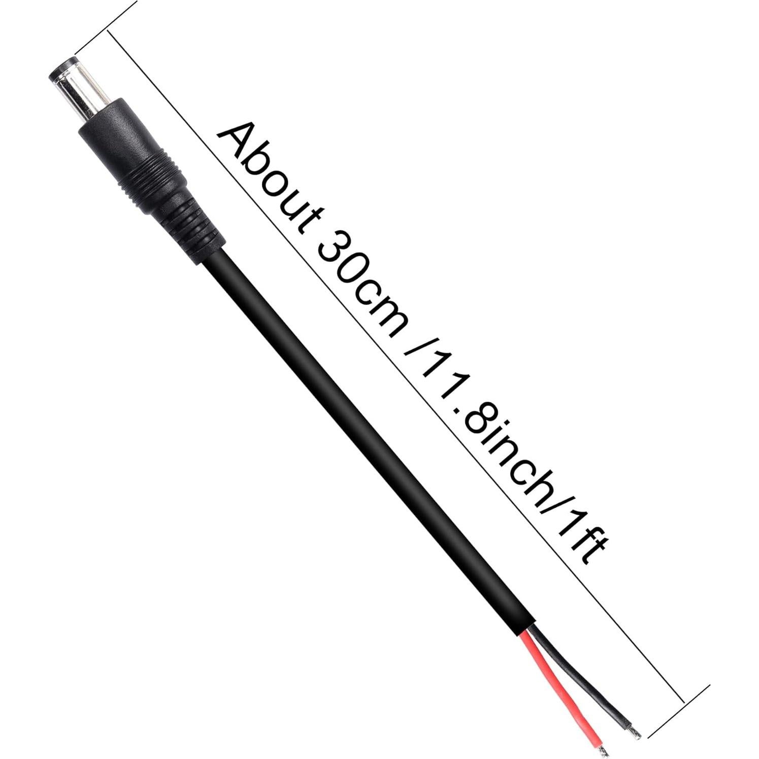 Cable de Poder DC 6.3mm GINTOOYUN 2 Pack 30cm 120W