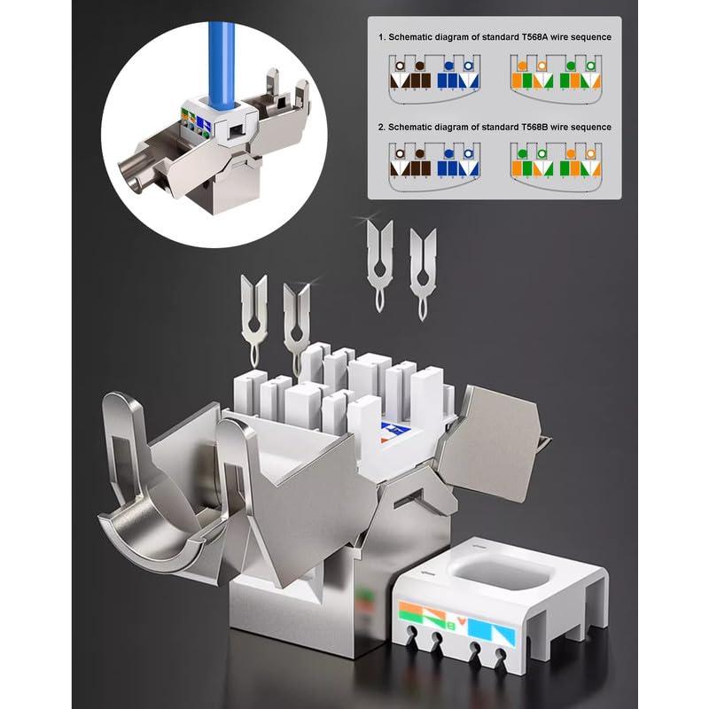 Conector Keystone Cat6 VANDESAIL 5 unidades sin herramientas