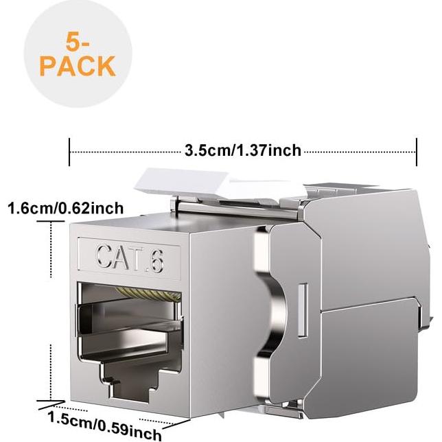 Conector Keystone Cat6 VANDESAIL 5 unidades sin herramientas