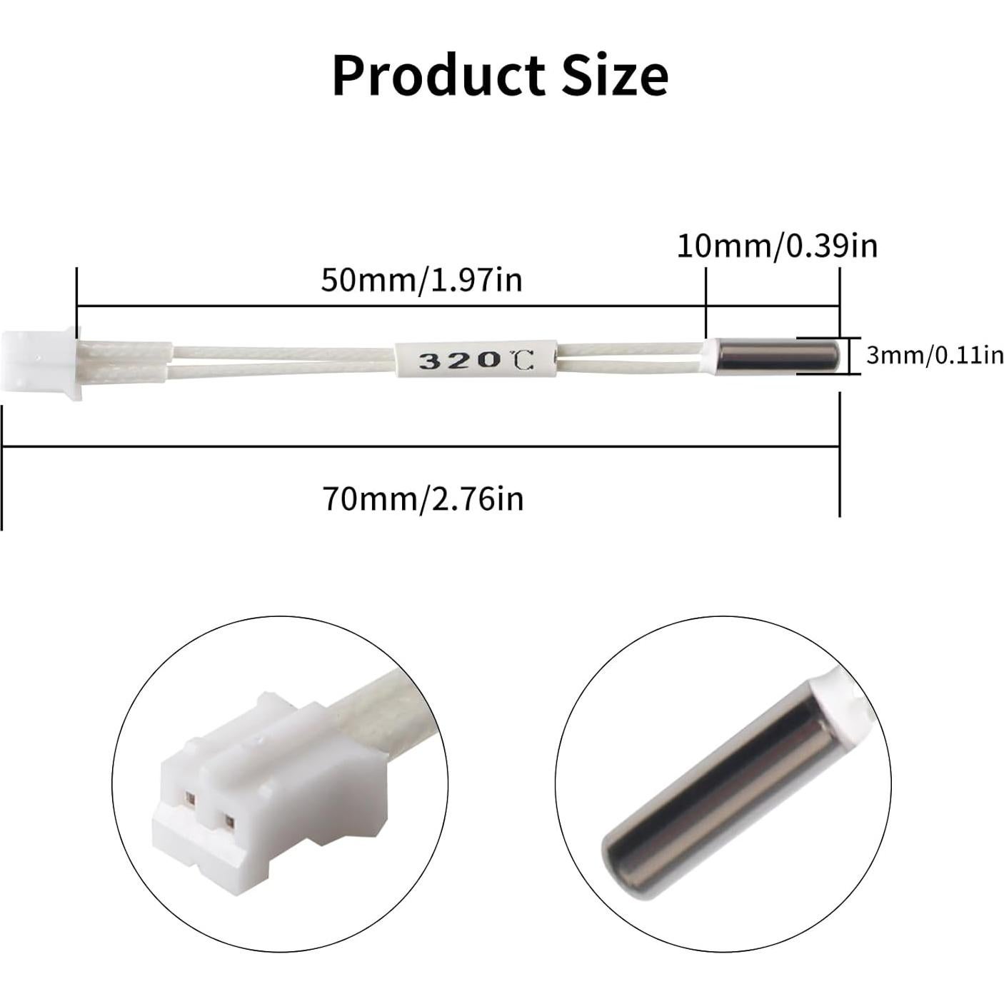 Repuesto Termistor 100K FYSETC K1 Max - 2 Pcs para Impresoras 3D