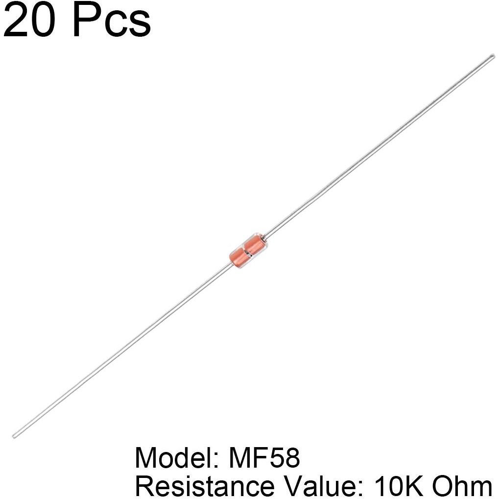 20 Termistores NTC MF58 10K Ohm uxcell Sellados en Vidrio