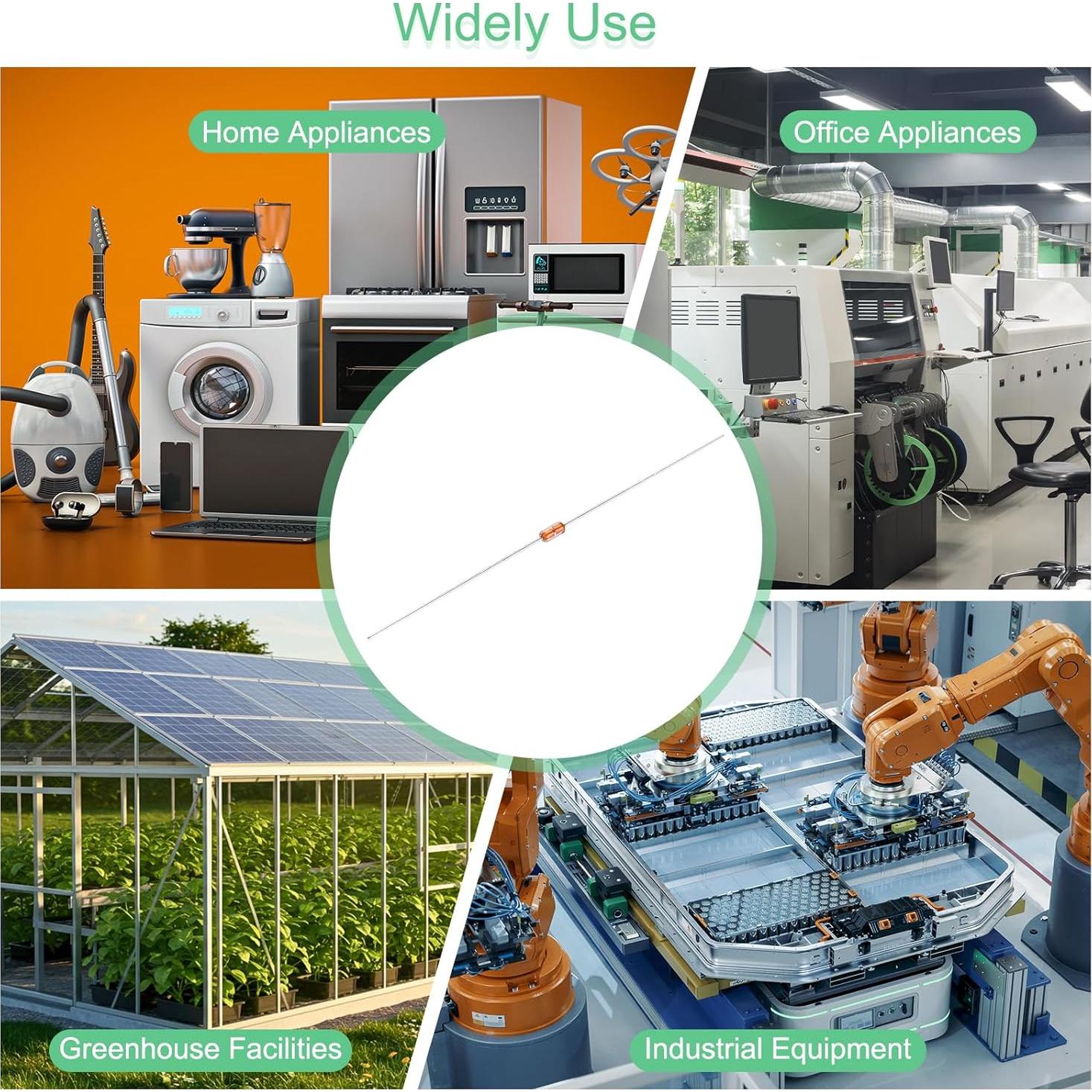 20 Termistores NTC MF58 10K Ohm uxcell Sellados en Vidrio