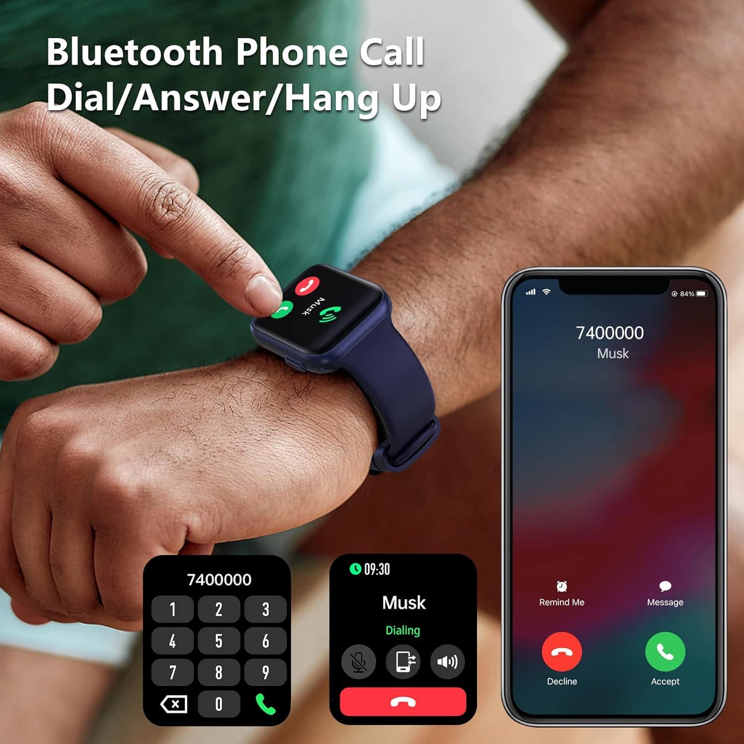 Reloj Inteligente BRIBEJAT BT4 Azul 1.75" Fitness Llamadas