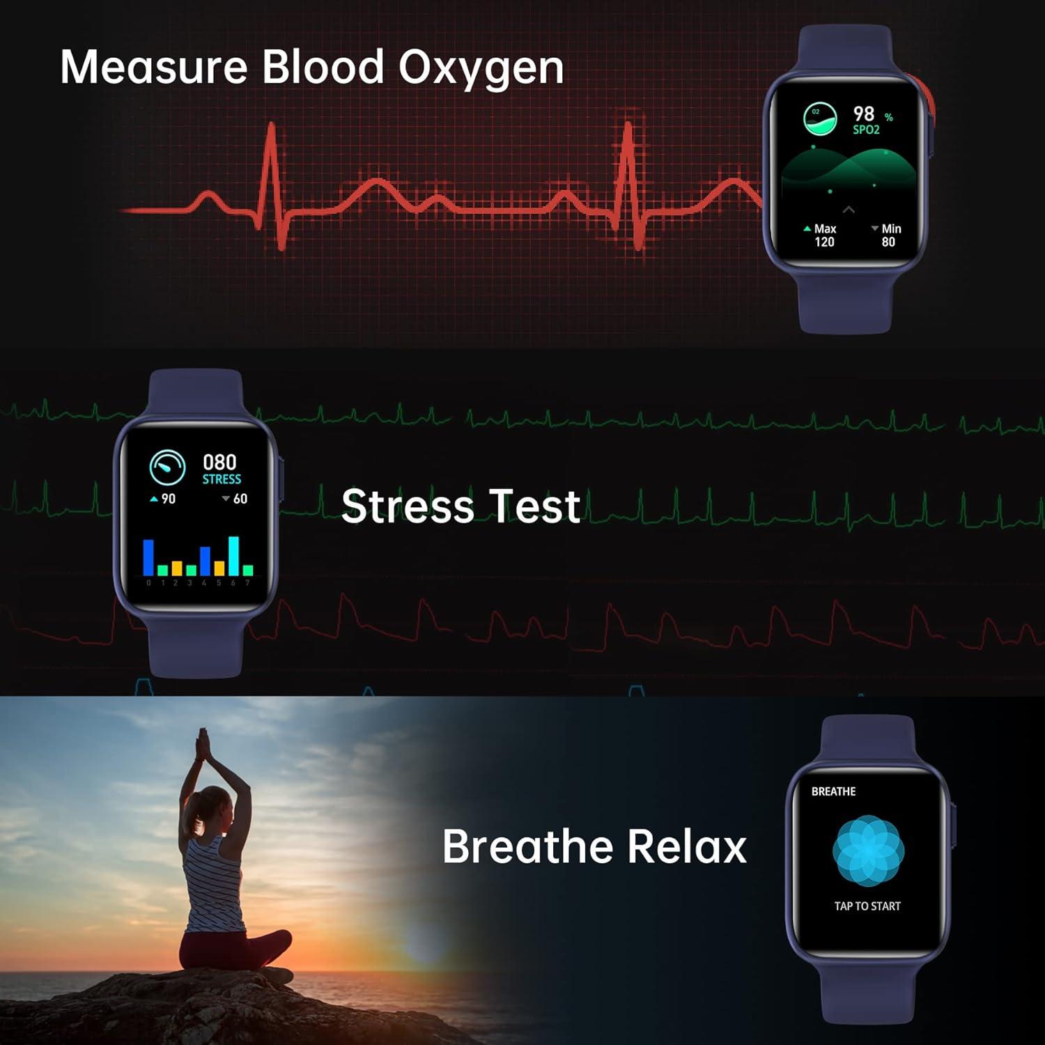 Reloj Inteligente BRIBEJAT BT4 Azul 1.75" Fitness Llamadas