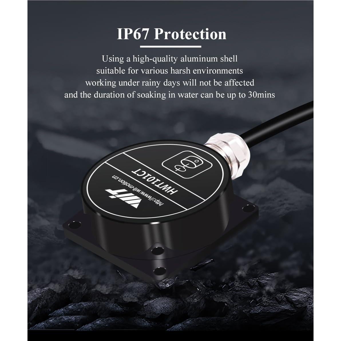 Inclinómetro Industrial HWT101CT IP68 0.1° Z-Eje WitMotion