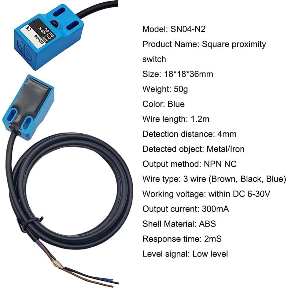 Sensor de Proximidad Inductivo Haldzemo SN04-N2 NPN NC 4mm