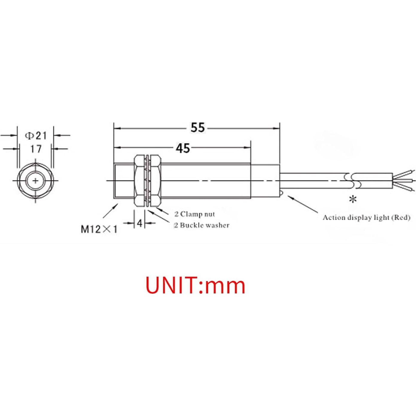 Sensor de Proximidad Hall NPN NJK-5002C 5 Pcs 6-36V DC