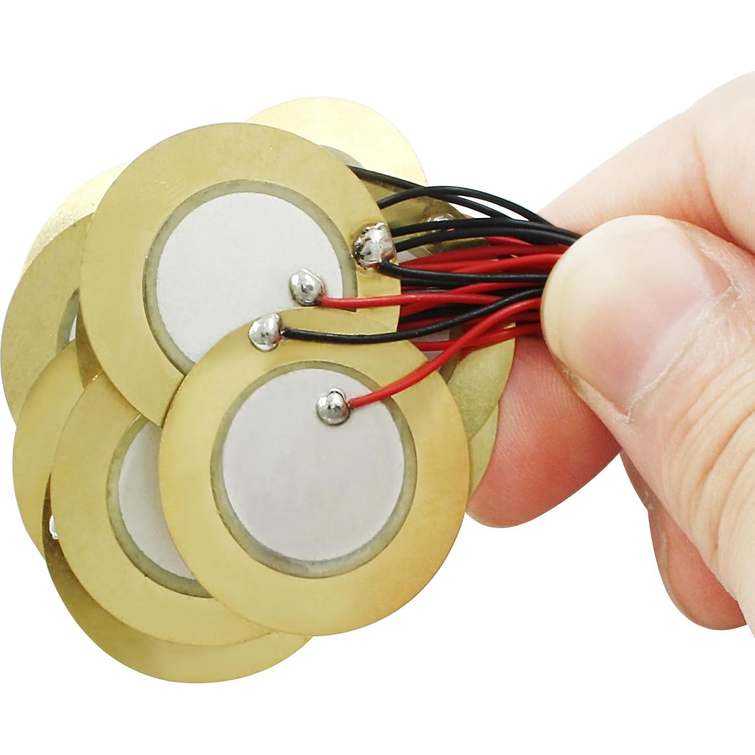 20 Discos Piezoeléctricos Murtenze 27mm para Instrumentos Acústicos