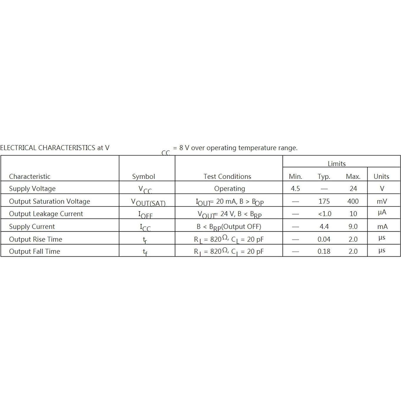 10 Sensores de Efecto Hall A3144 Bridgold 3 Pines 25mA