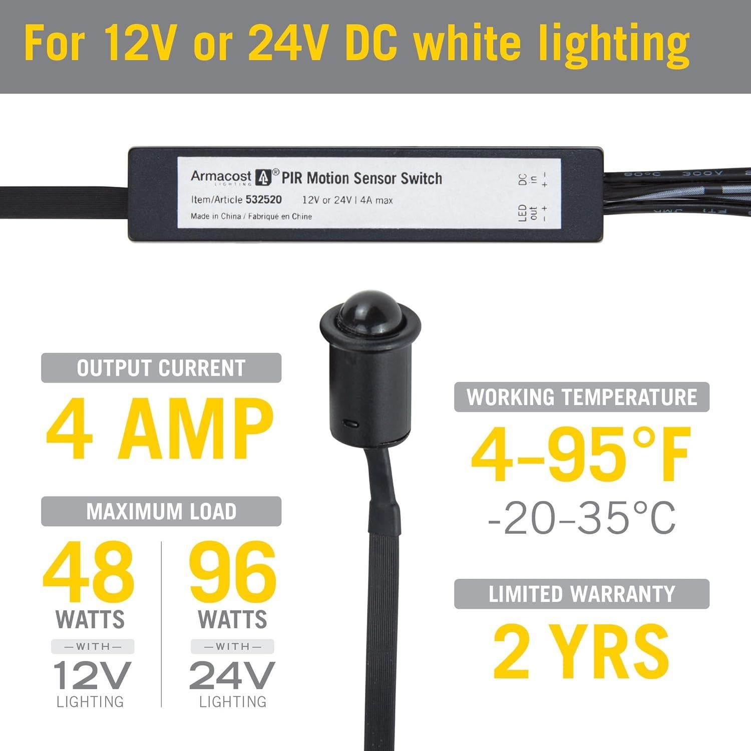 Interruptor de Luz con Sensor de Movimiento Armacost 532520 12-24V