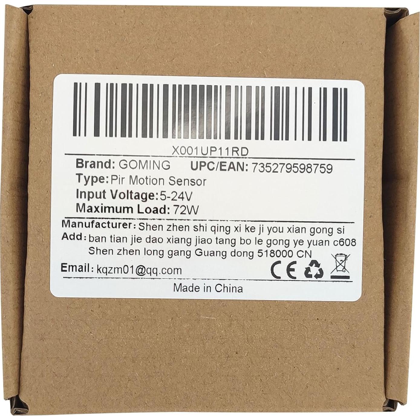 Interruptor Sensor de Movimiento PIR GOMING 5V 12V 24V 72W