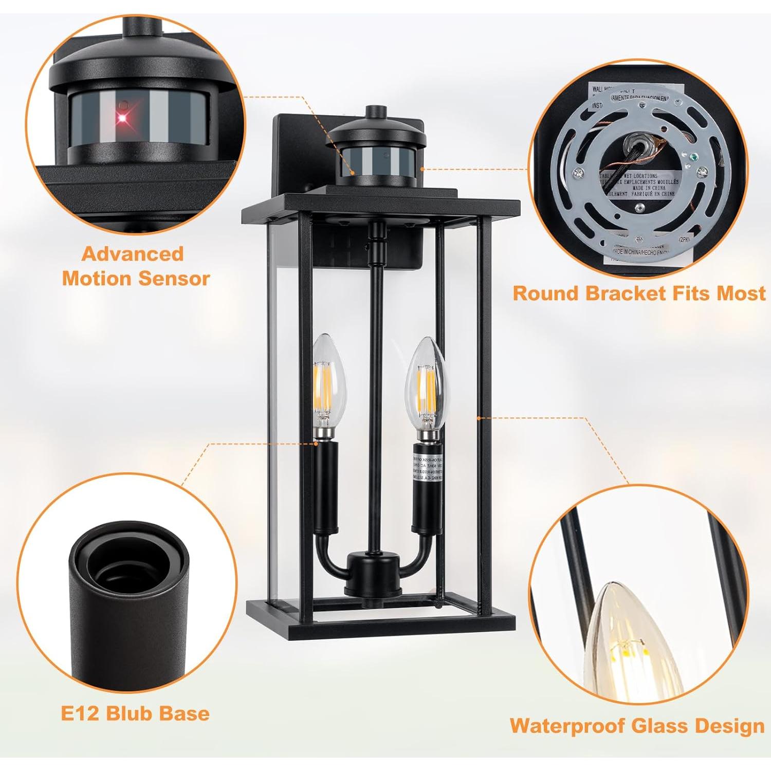 Aplique Exterior SIAFAVOI con Sensor de Movimiento 40.64 cm 2-Pack