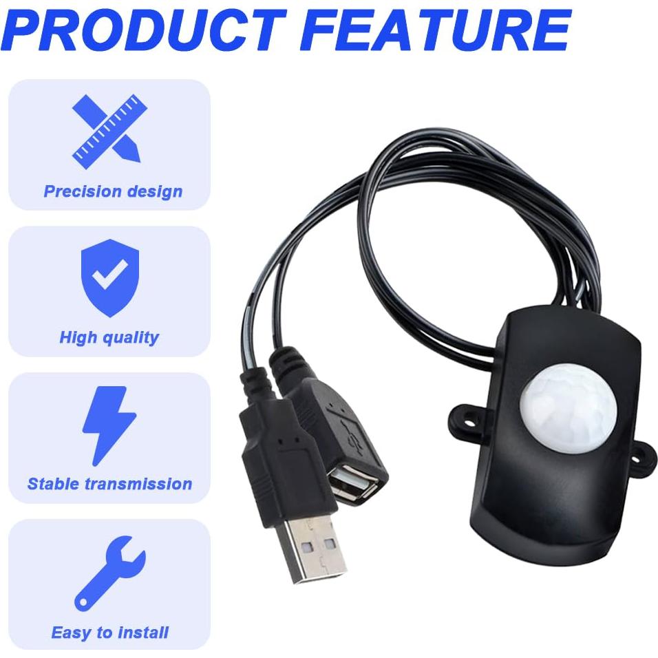 Interruptor de Sensor de Movimiento PIR USB 5V DKARDU - 2 Paquete