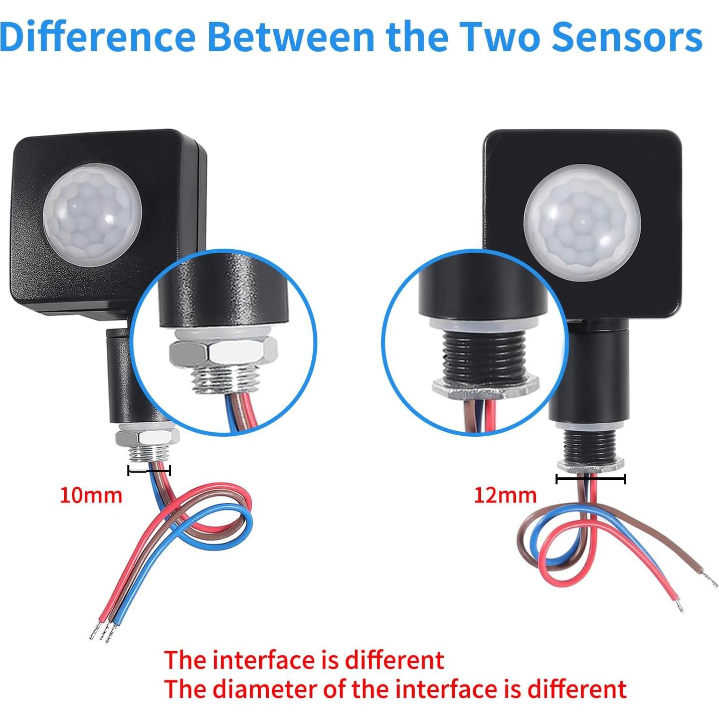 Sensor de Movimiento PIR AITIAO 2PCS Ajustable 6-8M