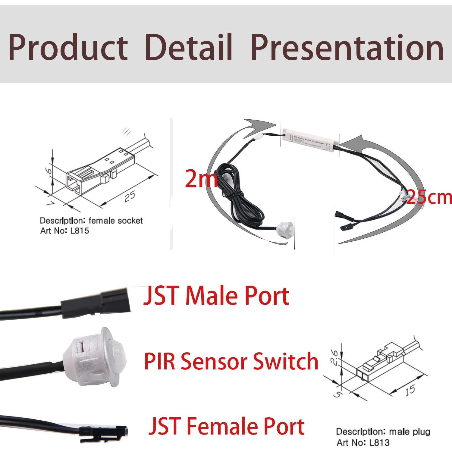 Interruptor de Luz LED con Sensor de Movimiento VST IH01 12V-24V