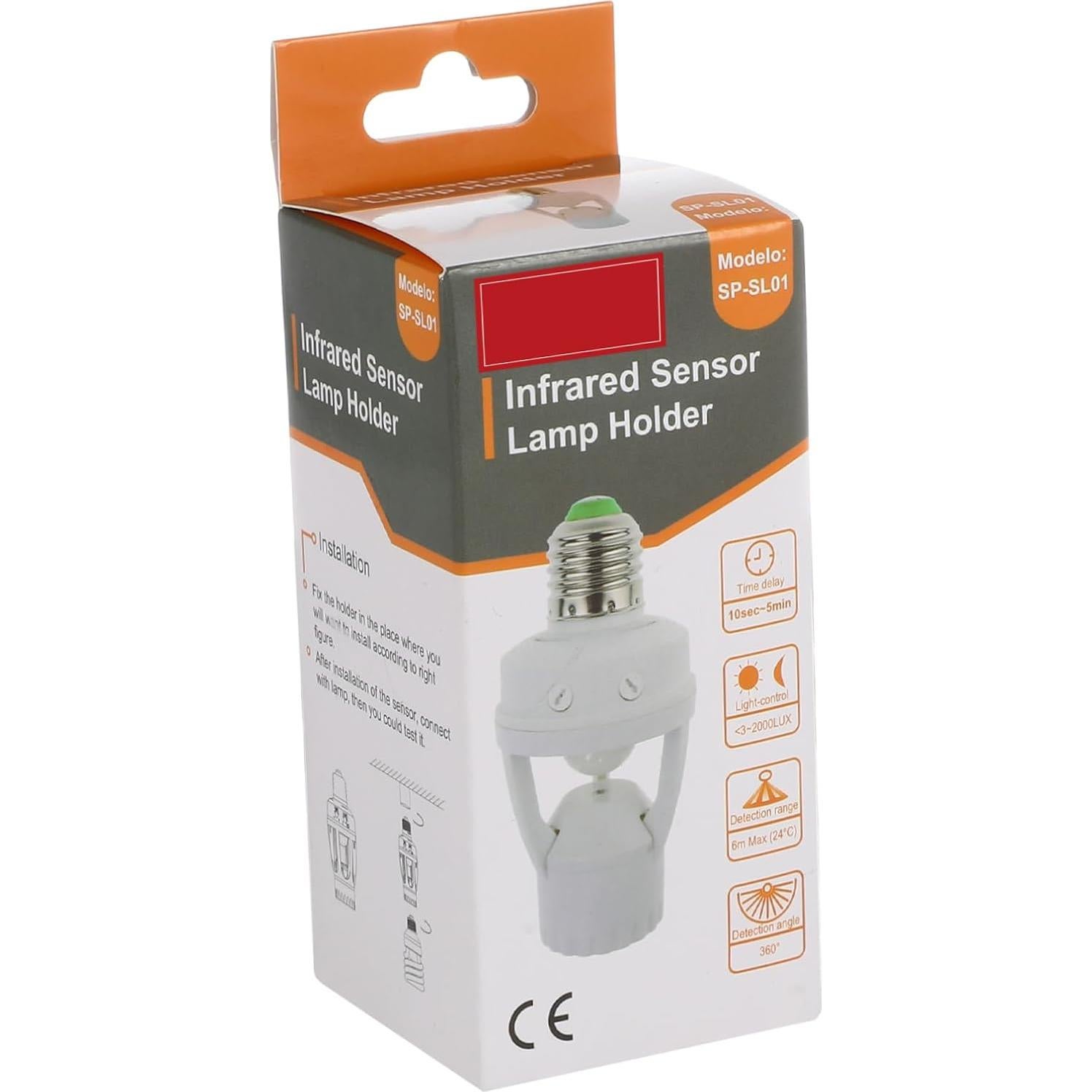 Lámpara LED Infrarroja Uonlytech E27 con Sensor de Movimiento