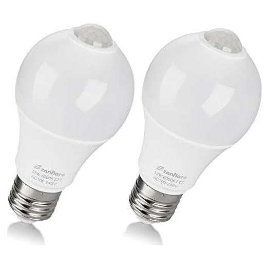 Bombillas LED Zanflare 12W E27 con Sensor de Movimiento 850LM