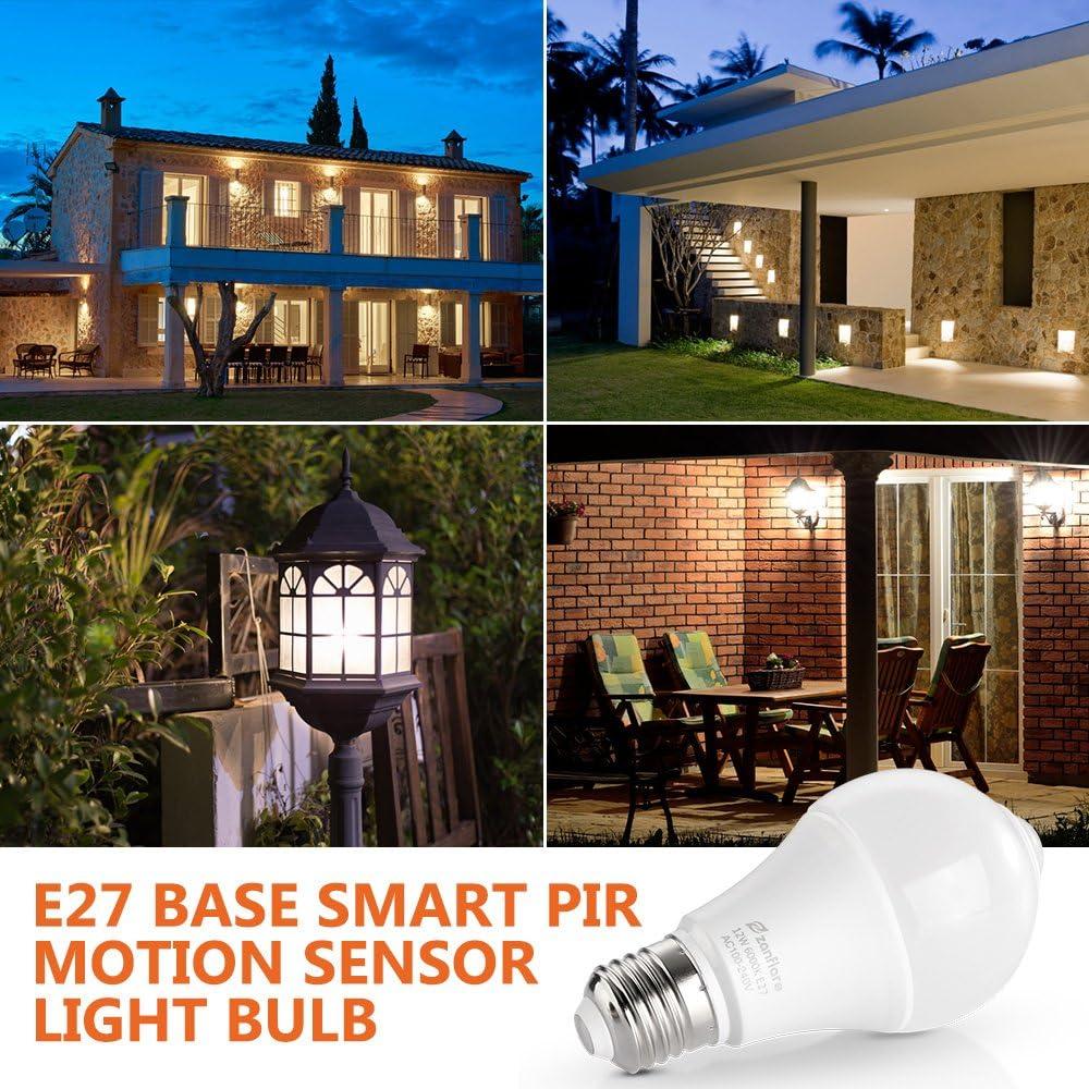 Bombillas LED Zanflare 12W E27 con Sensor de Movimiento 850LM