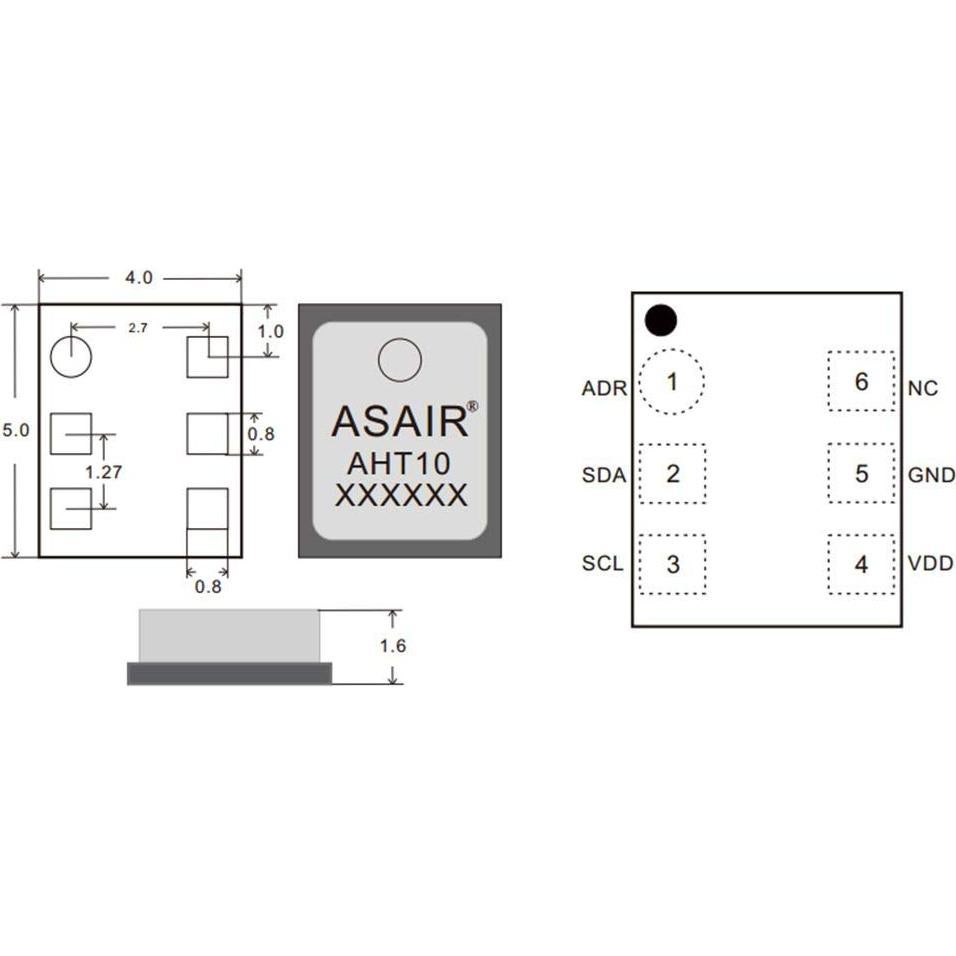 Módulo Sensor Temperatura y Humedad AHT10 DAOKI 2 Pcs I2C
