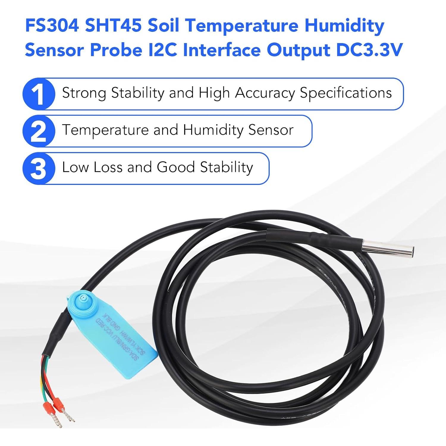 Sensor de Temperatura y Humedad del Suelo WALFRONT FS304 IP67