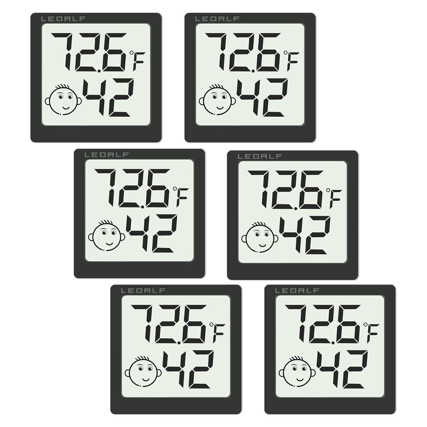 Higrómetro Digital LEOALF Paquete de 6 Termómetros 14.81x9.70cm