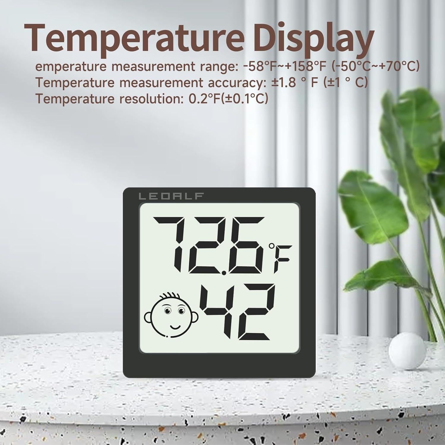 Higrómetro Digital LEOALF Paquete de 6 Termómetros 14.81x9.70cm