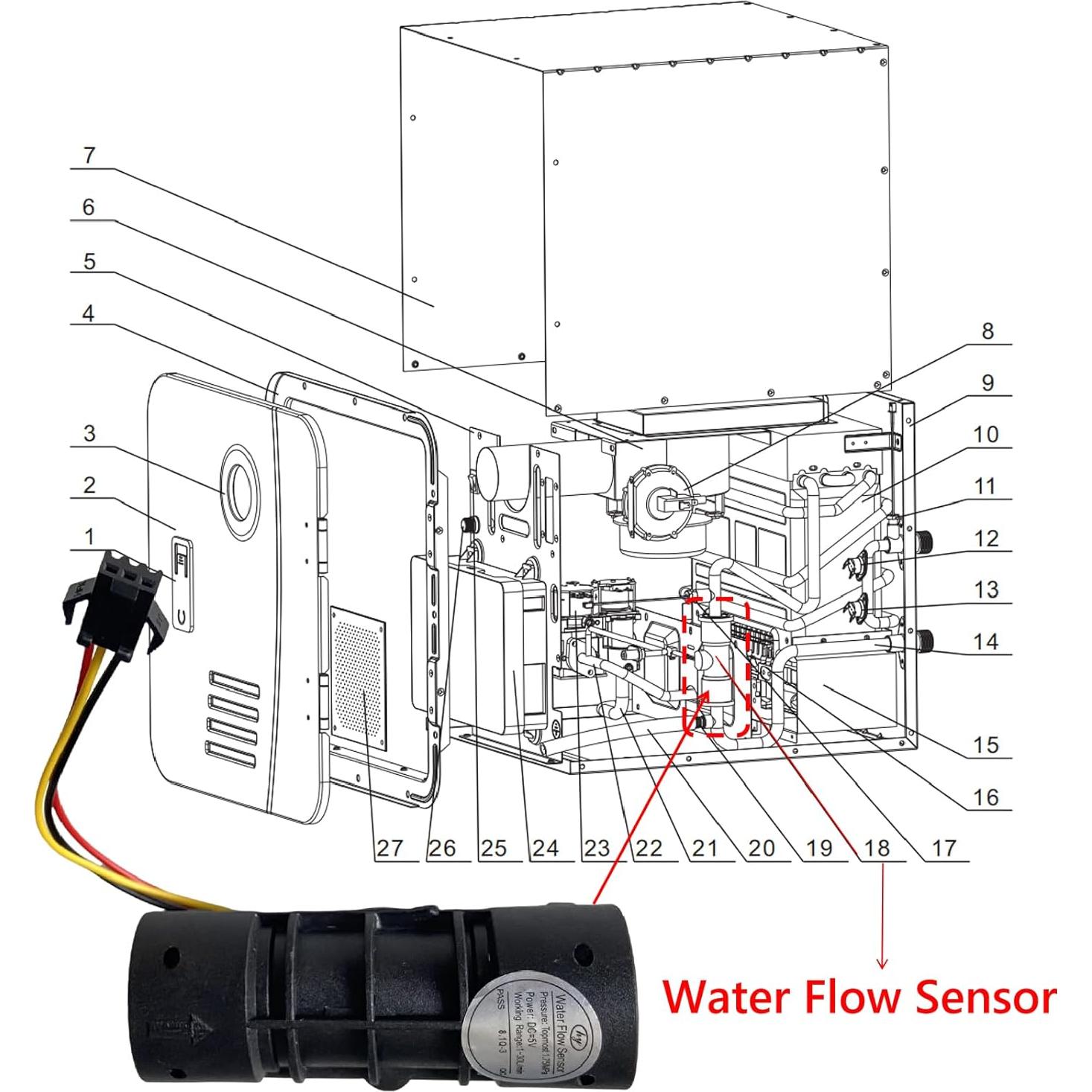 Sensor de Flujo para Calentadores de Agua Sin Tanque Tshang S-100
