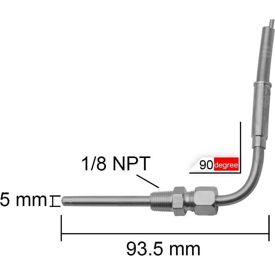 Sonda de termopar tipo K EGT ZHSYMX 0-1250°C para automóviles