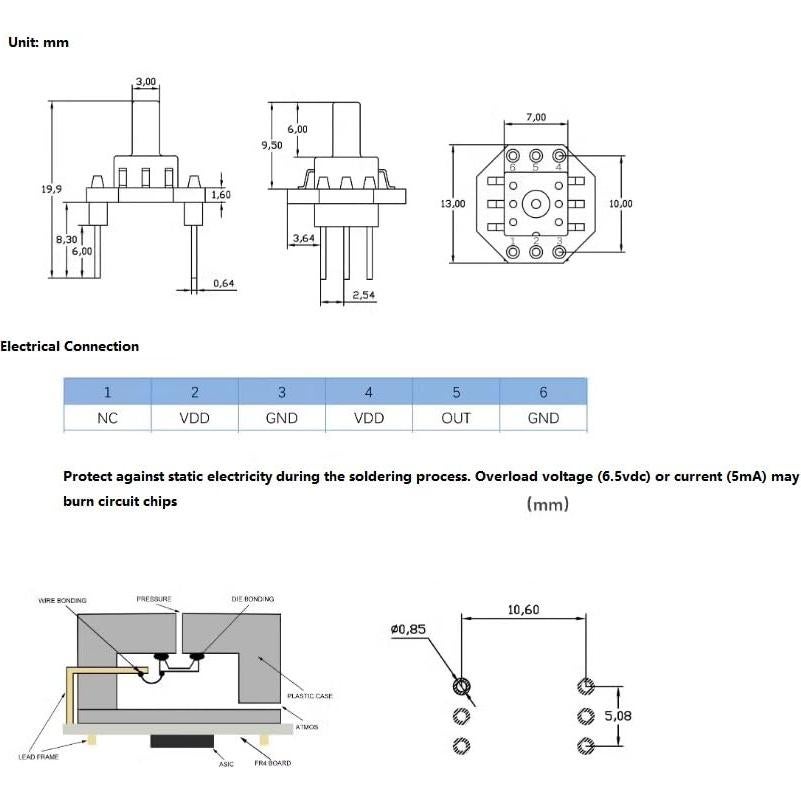 Módulo Sensor Transmisor de Presión de Gas 0-40kpa GODIYMODULES