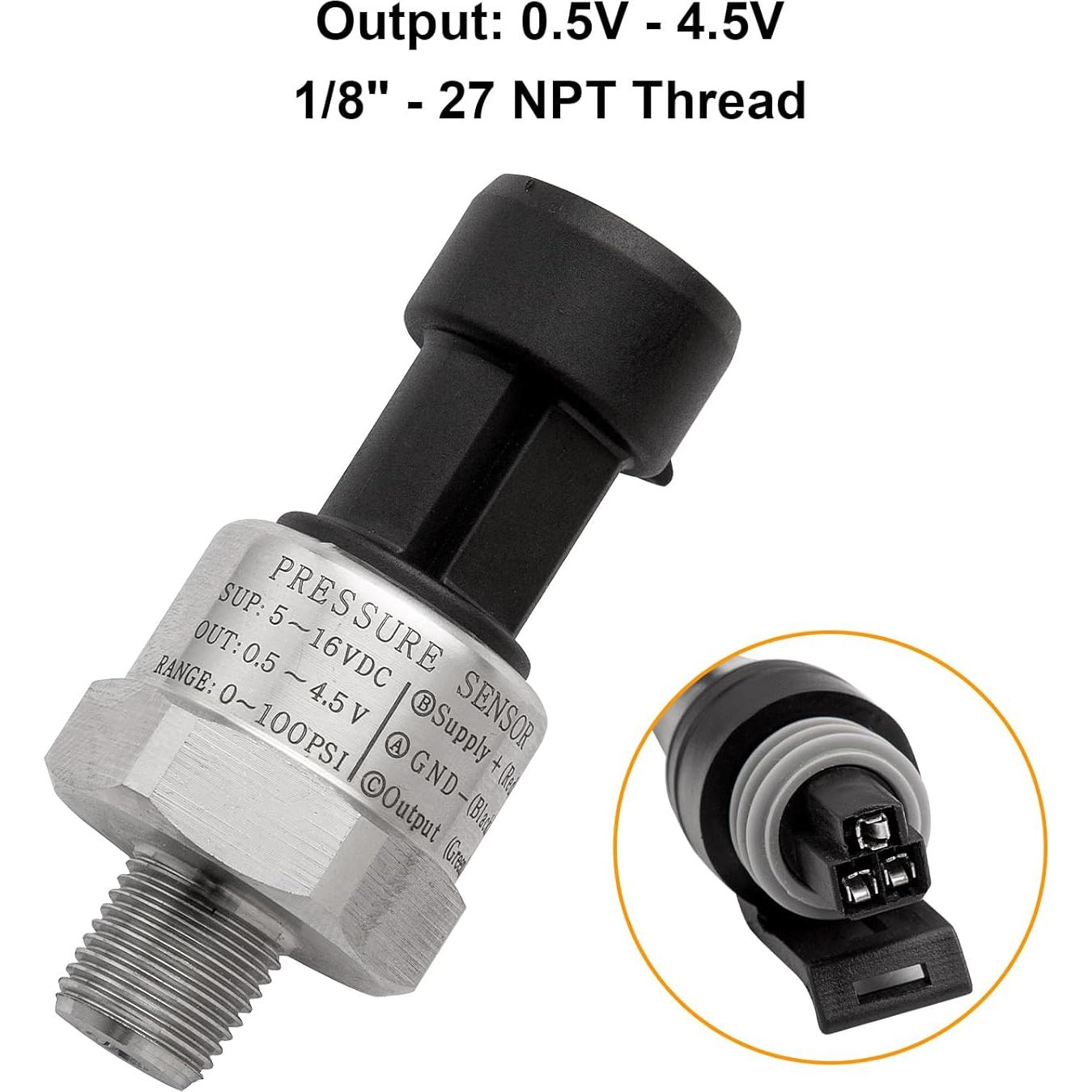 Transductor de Presión de Combustible Ronybuy 0-100 Psi NPT