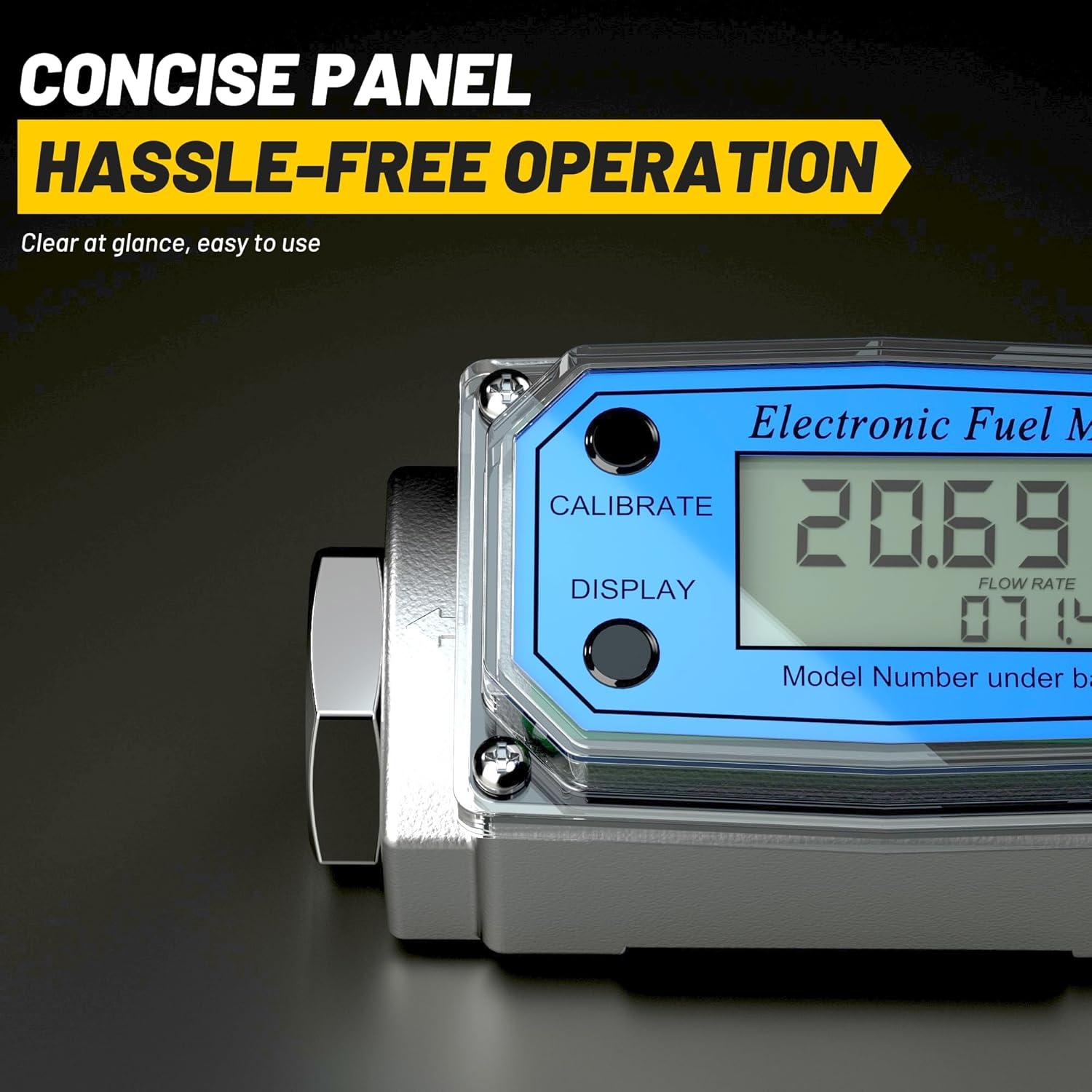 Medidor de Flujo Turbina Digital 19mm 10-100L/min LCD