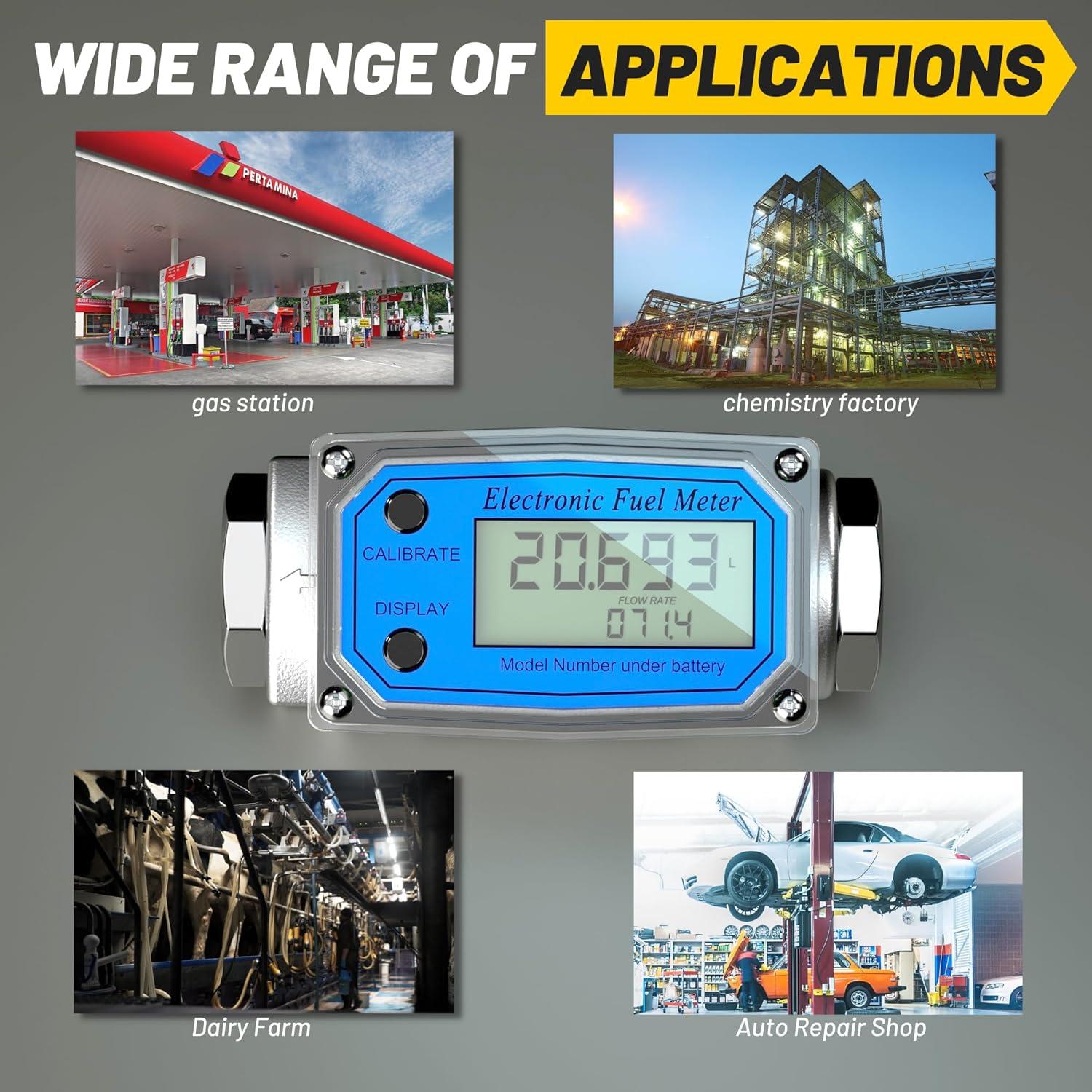 Medidor de Flujo Turbina Digital 19mm 10-100L/min LCD