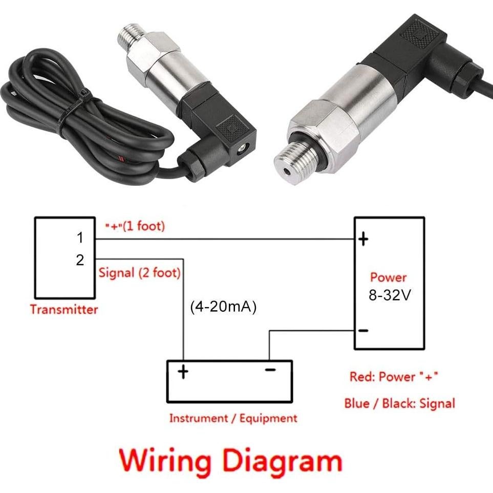 Transductor de Presión Yosoo G1/4 0-1.6MPa para Agua y Gas