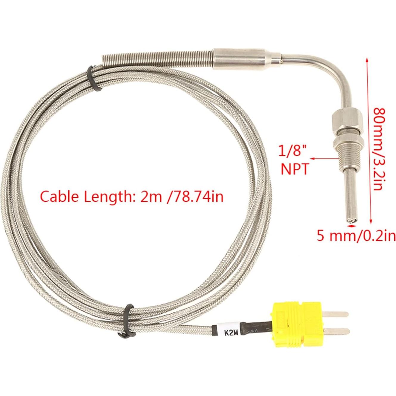 Termopar Tipo K Chazcool EGT 0-1250°C Sonda Acero Inoxidable