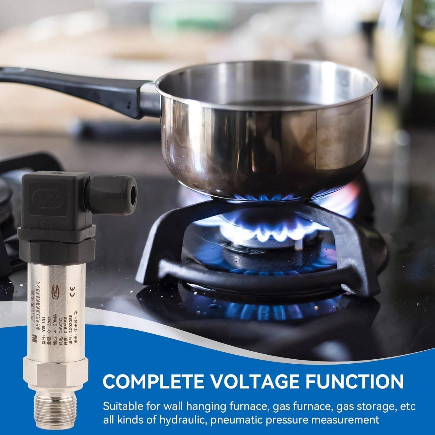 Sensor de Presión 24VDC Jwthee 0-3bar Acero Inoxidable