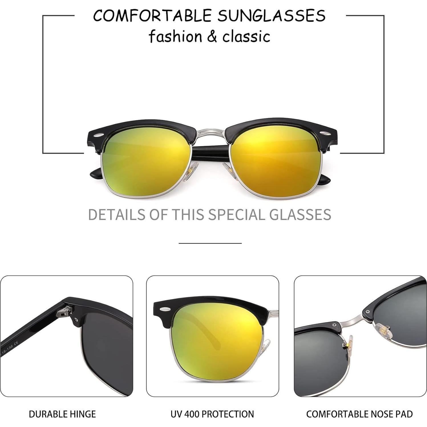 Gafas de sol polarizadas Pro Acme UV 400 unisex semi sin montura