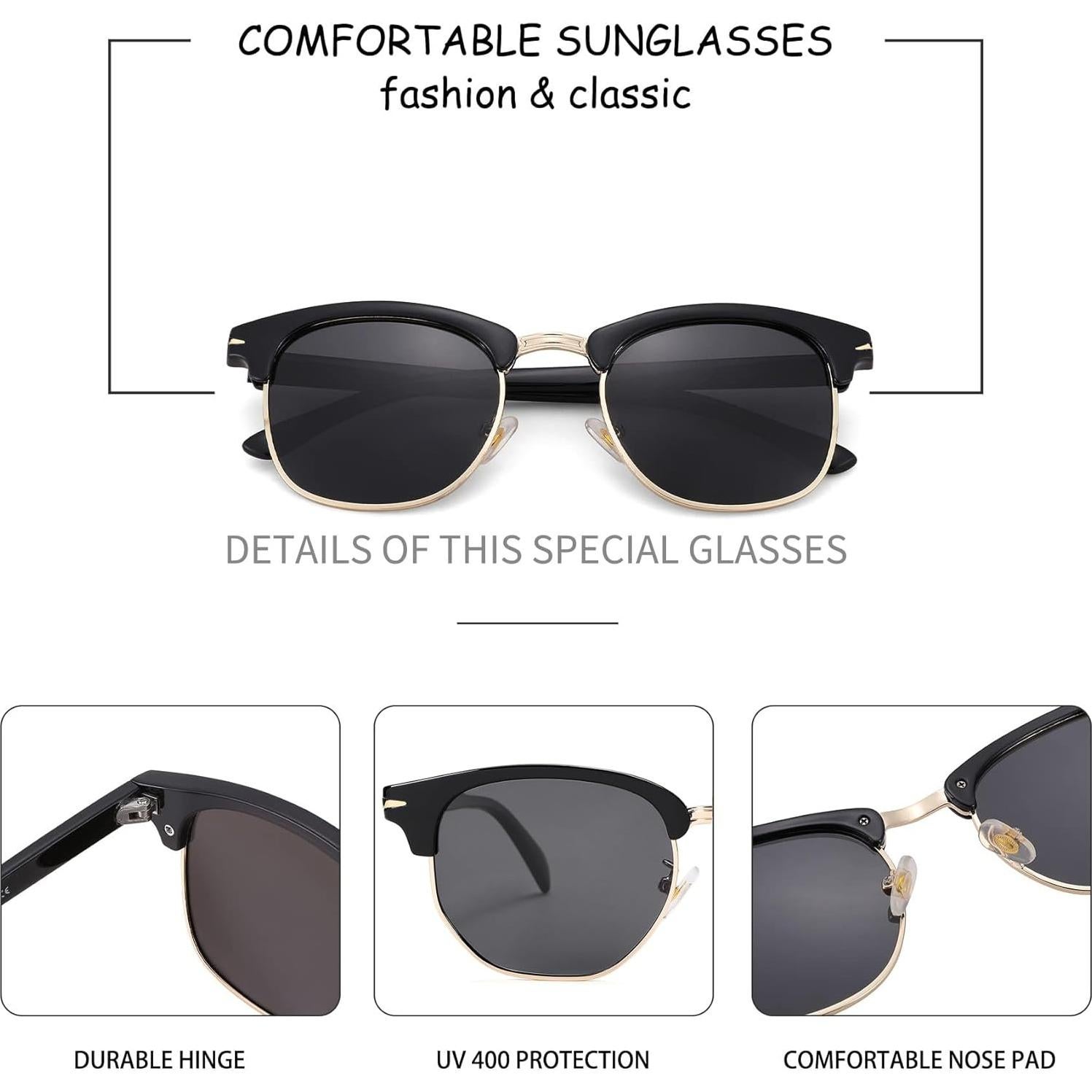 Gafas de sol polarizadas Pro Acme UV 400 unisex semi-rimless