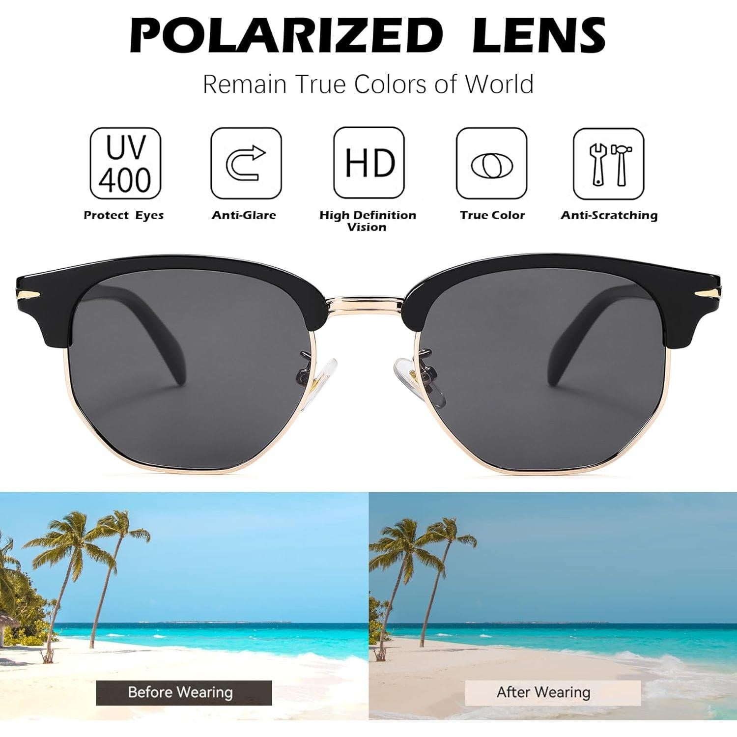 Gafas de sol polarizadas Pro Acme UV 400 unisex semi-rimless