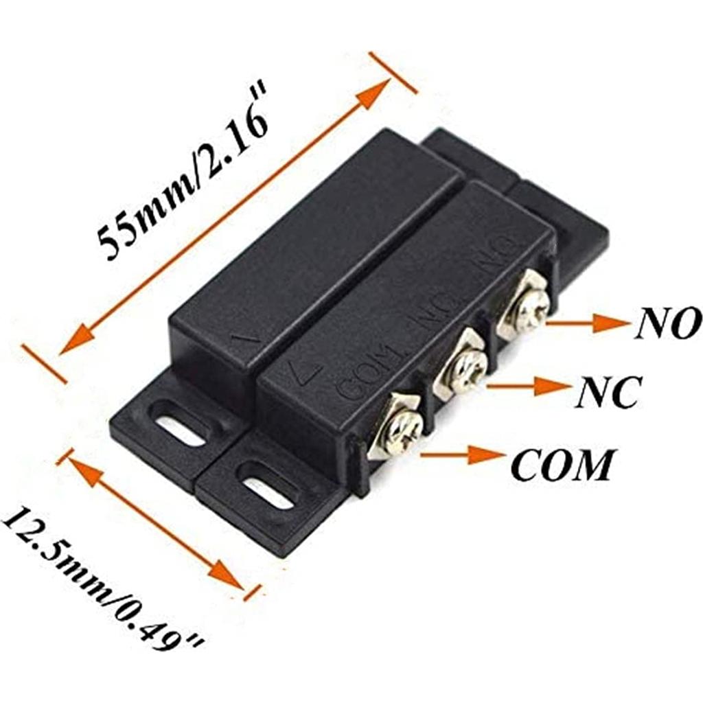 4 Conjuntos Interruptor de Puerta Magnética Bnafes NC NO 10W