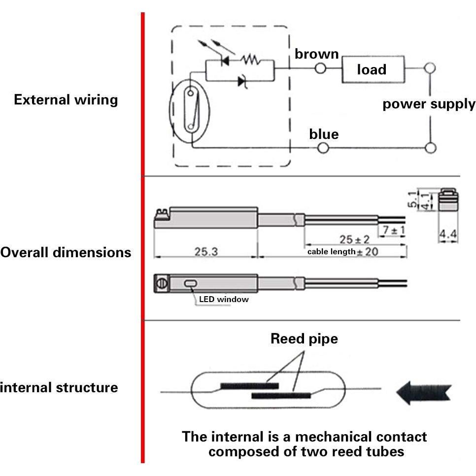 Interruptor de Reeds Magnético Joyzan CS1 para Cilindro Neumático