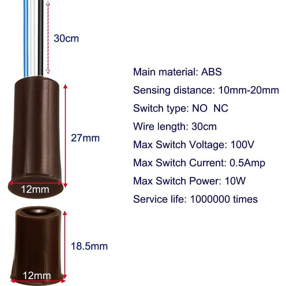 4 Interruptores Magnéticos Reed Gebildet Marrón NO/NC 100V
