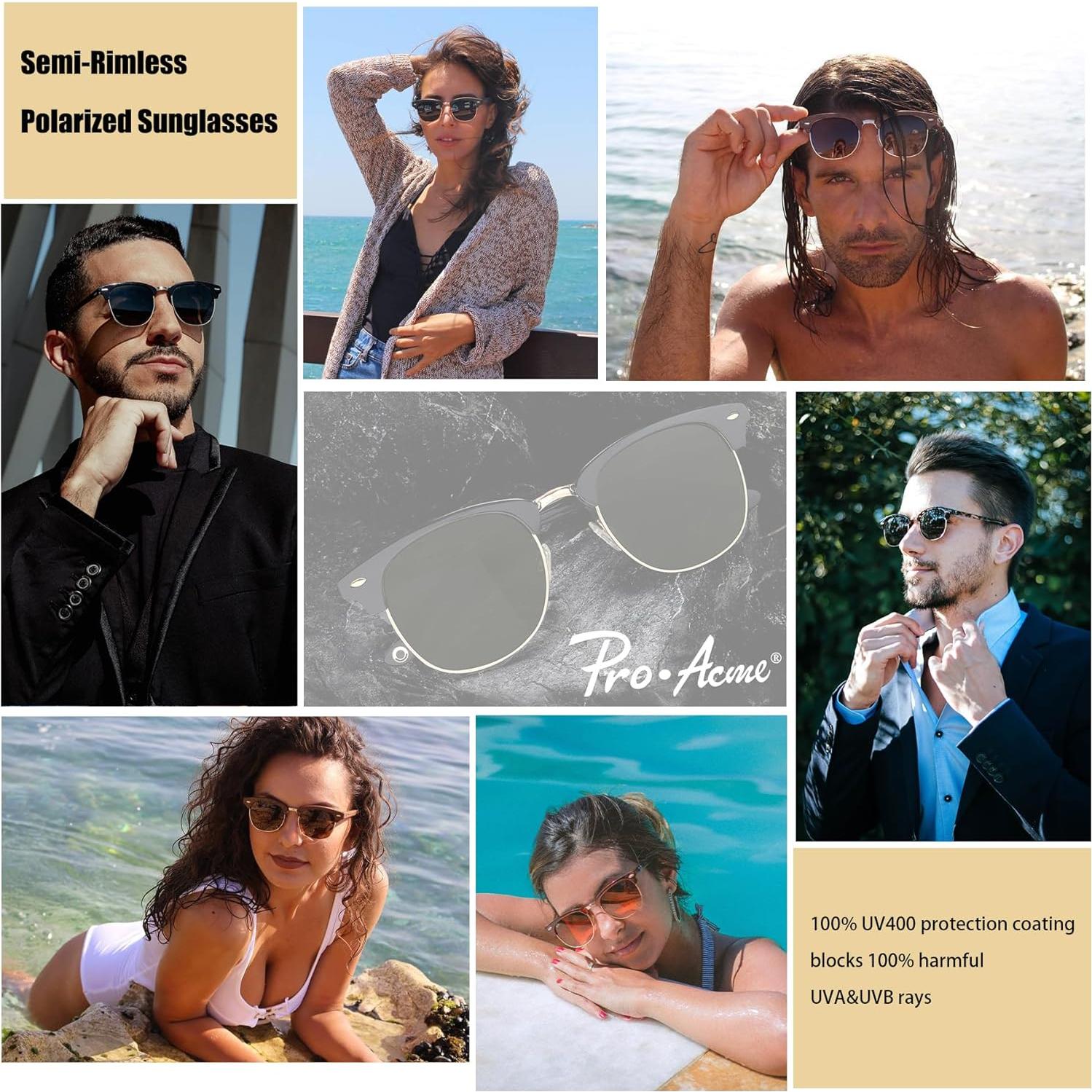 Gafas de sol Pro Acme semi-rimless UV400 unisex