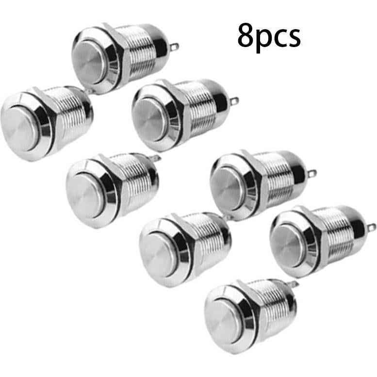 Interruptores de Botón Momentáneo Lhazemu 8PCS 12mm IP65