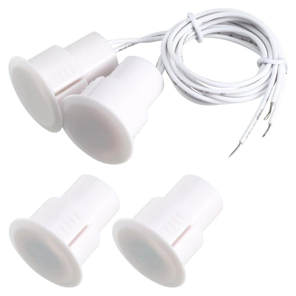 Sensor de Alarma Magnético Recesado uxcell N.C. 2pcs Blanco